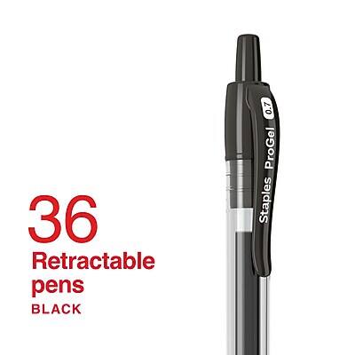 36 Retractable pens  
BLACK  
Staples ProGel