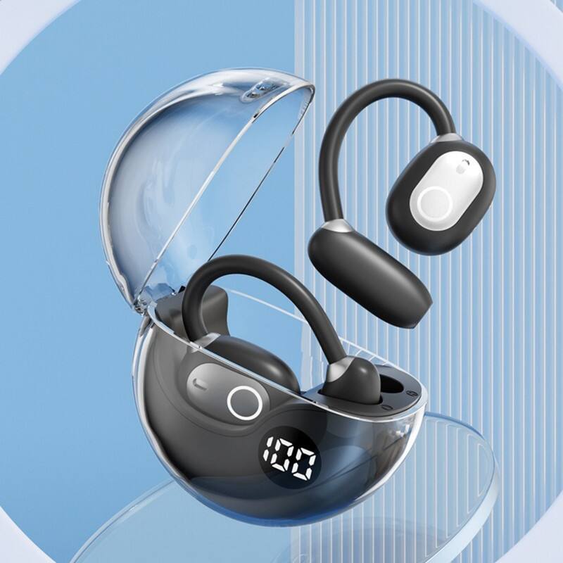 Alt View 1. RISOKEYS - Noise Cancelling Wireless Earbuds, Transparent, 40H Battery, Waterproof for Workout Commuting Office Men Women,Black.