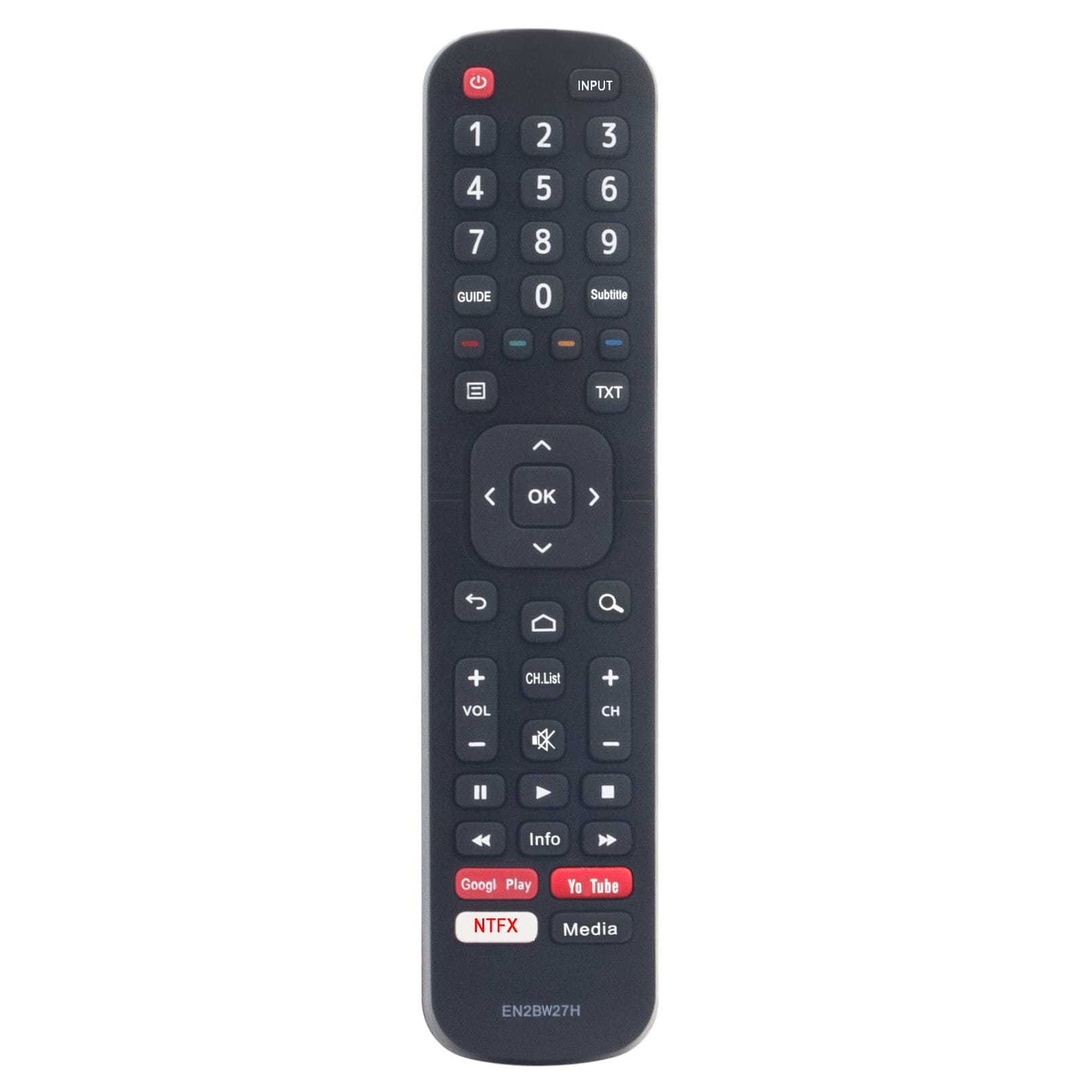 VINABTY - New EN2BW27H Replaced Remote Fits for Hisense An-droid Smart TV 40A5700FA 43A5700FA - Black