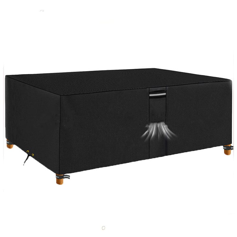 Auledio - Waterproof Garden Furniture Cover Outdoor Table Protective Cover with Air Outlets, Anti-Wind, Anti-UV,135x135x71cm