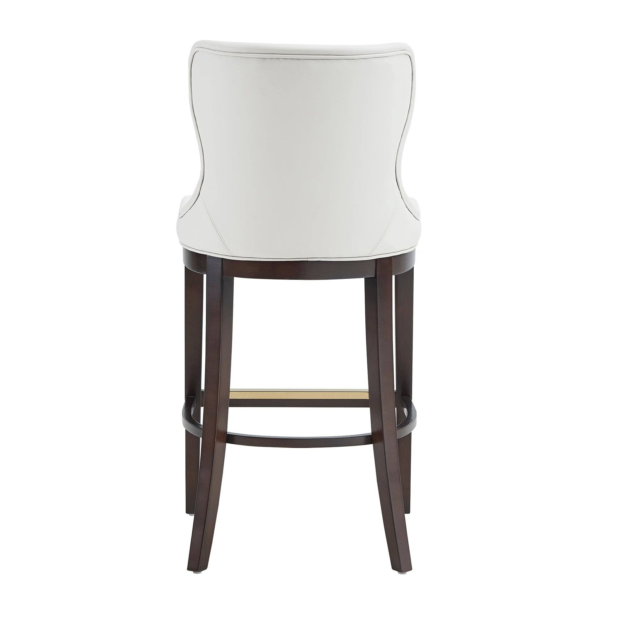 Alt View 4. Manhattan Comfort - Blair Modern Wood Upholstered Barstool - Set of 3 - White.