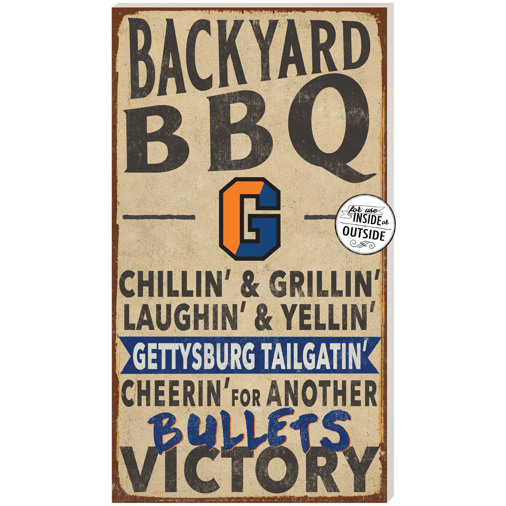 Brown Gettysburg Bullets 11'' x 20'' Indoor/Outdoor BBQ Sign