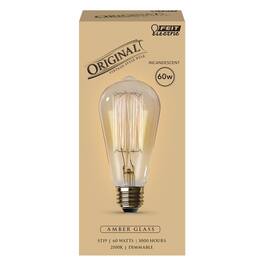 FEIT ELECTRIC - The Original Vintage Incandescent Bulb E26 (Medium) Soft White 60 W ST19 1 Pack Case of 6