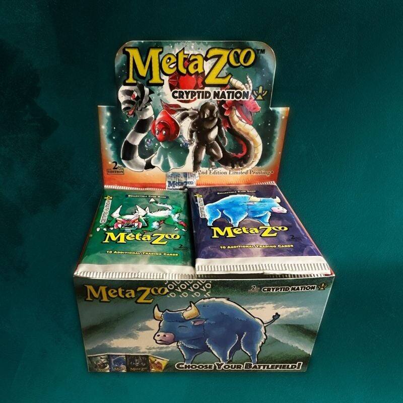 TM MetaZco CRYPTID NATION 2nd Edition Limited Printings IP CHCANZ Meta2oo MetaZoo 19 ASCITIBRAL TRABIEO ADINO CARDS TO ASD.TIORrt TAAINe CARDE Meta Zco VOID vo 'D CRYPTID NATION CHOOSE YOUR BATTLEFIELD!