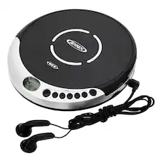 Front. Jensen - Portable FM Radio CD Player with Bass Boost - Black.