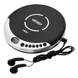 Jensen - Portable FM Radio CD Player with Bass Boost - Black