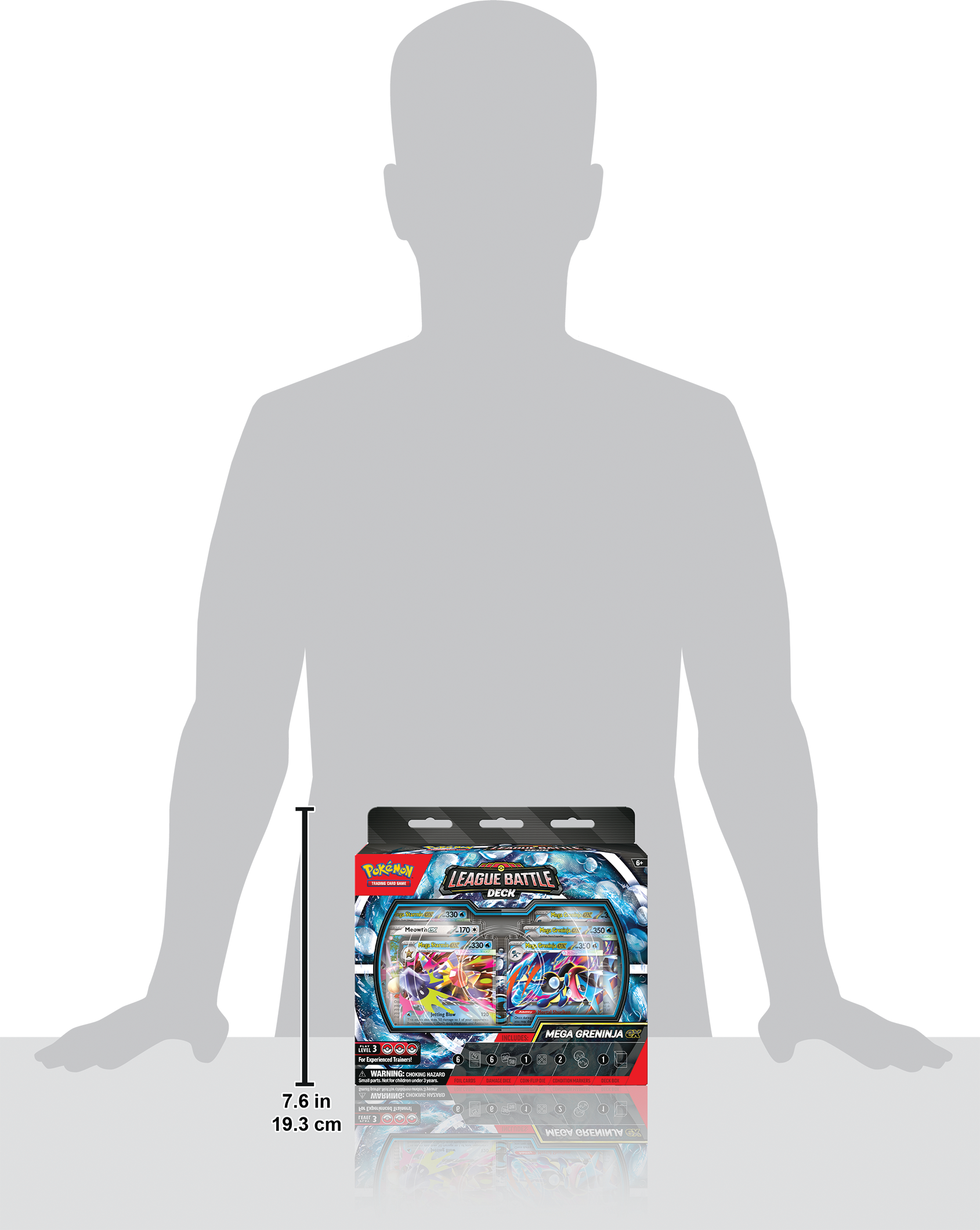 PURMON - LEAGUE BATTLE DECK

Ramb 330  
MaureCom 00  
Facebook Page 300-kmok 530  
Hap Grotein 7,350 4  

up  
3 $ 4 Equimod buerd  
6  
8  

INCLUDES: 1  
MEGA GRENINJA en 1  

WARNING CHOMONE ICCOOKS Sendryen's - CONERAL  

7.6 in 19.3 cm  
MEUVING Comments Magnan AGUS 2 TO  
1  
I  
I 1 MEGA GREMINTA on
