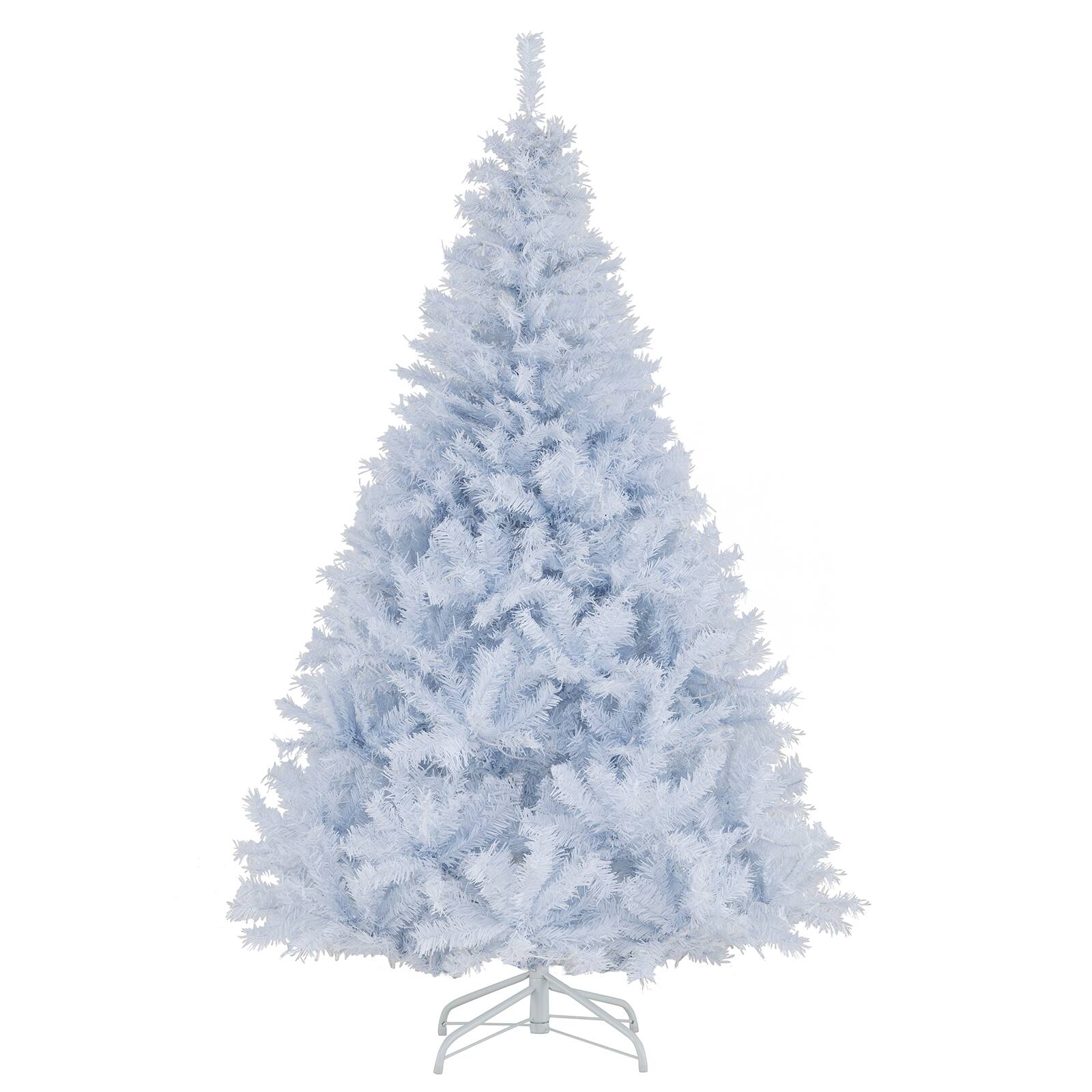 Alt View 1. Gymax - Gymax 6 FT Pre-Lit Artificial Christmas Tree Hinged White Xmas Tree w/ 1000 PVC Branch Tips - White.