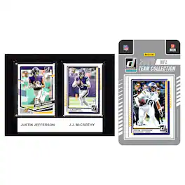 C&I Collectibles - Minnesota Vikings 6" x 8" Player Plaque & 2025 Team Trading Card Set - Multicolor