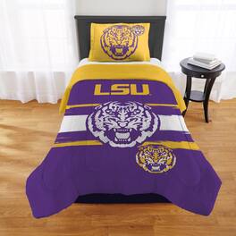 Sweet Home Collection - NCAA LSU Tigers Comforter & Sham Set- Twin/Twin XL - Multicolored