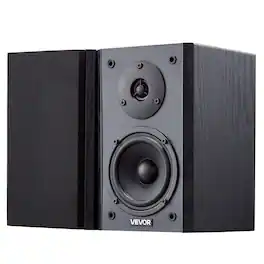 VEVOR - 20W x 2, Active Studio Monitor Speaker with 4 Inch Woofer, Adjustable Volume and Audio with Bluetooth Optical Connection - Black