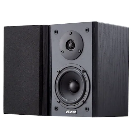 Front. VEVOR - 20W x 2, Active Studio Monitor Speaker with 4 Inch Woofer, Adjustable Volume and Audio with Bluetooth Optical Connection - Black.