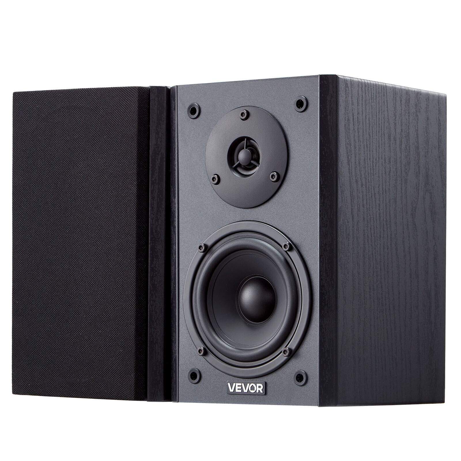 VEVOR - 20W x 2, Active Studio Monitor Speaker with 4 Inch Woofer, Adjustable Volume and Audio with Bluetooth Optical Connection - Black