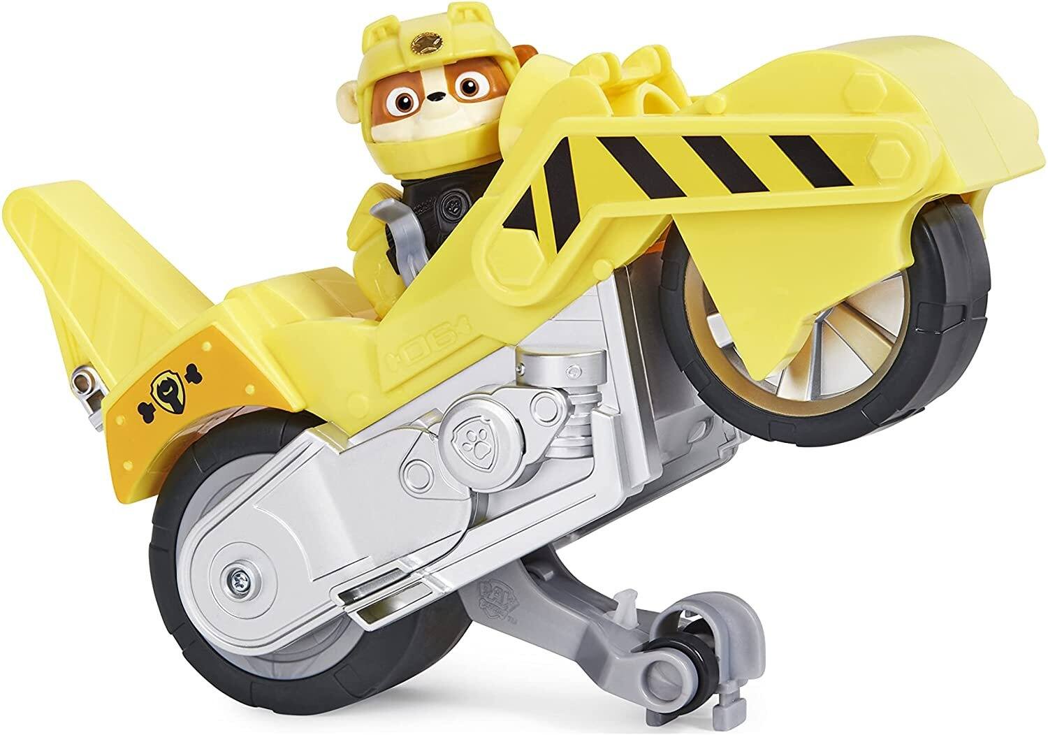 Alt View 1. Paw Patrol - PAW Patrol Rubble Moto Pups Deluxe Pull-Back Motorcycle Vehicle with Wheelie Feature and Toy Figure, Ages 3+ - Yellow.