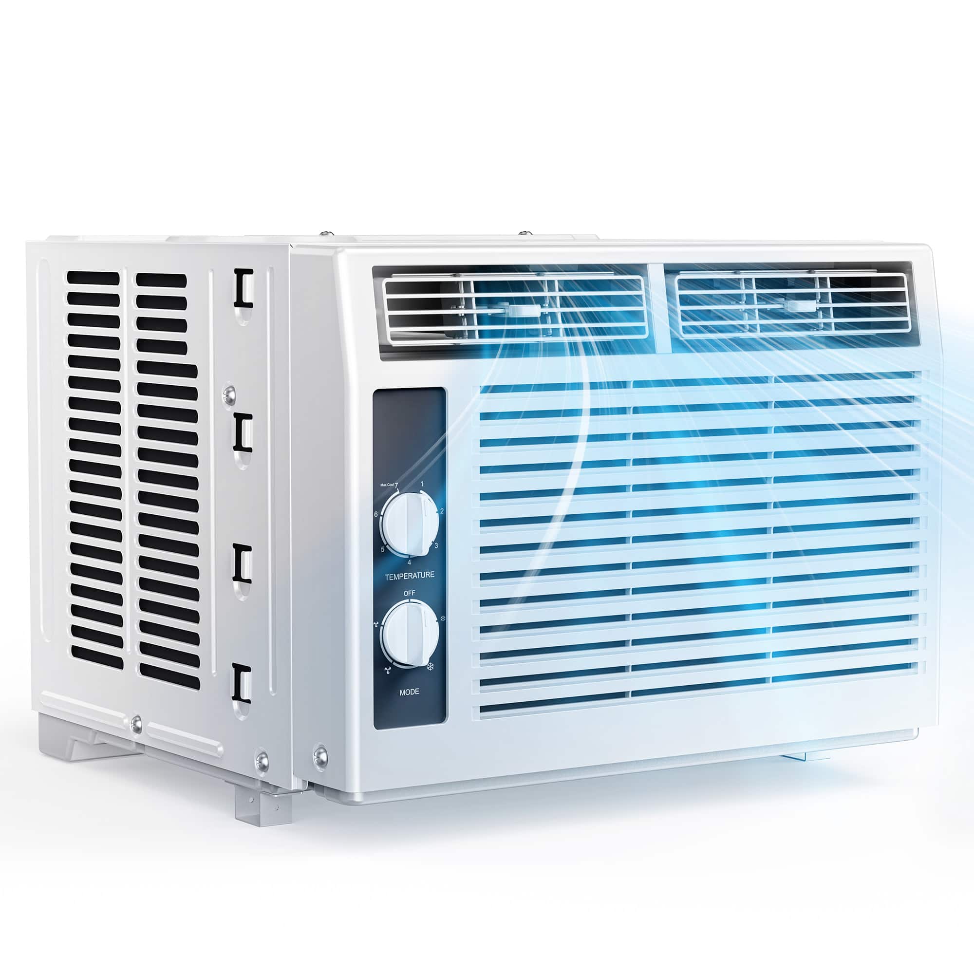 SIMZLIFE - 5000 BTU Window Air Conditioner, Cools Up to 150 sq. ft.,2 in1, Quiet&Energy Efficient, Easy Install for Bedroom,Office - White