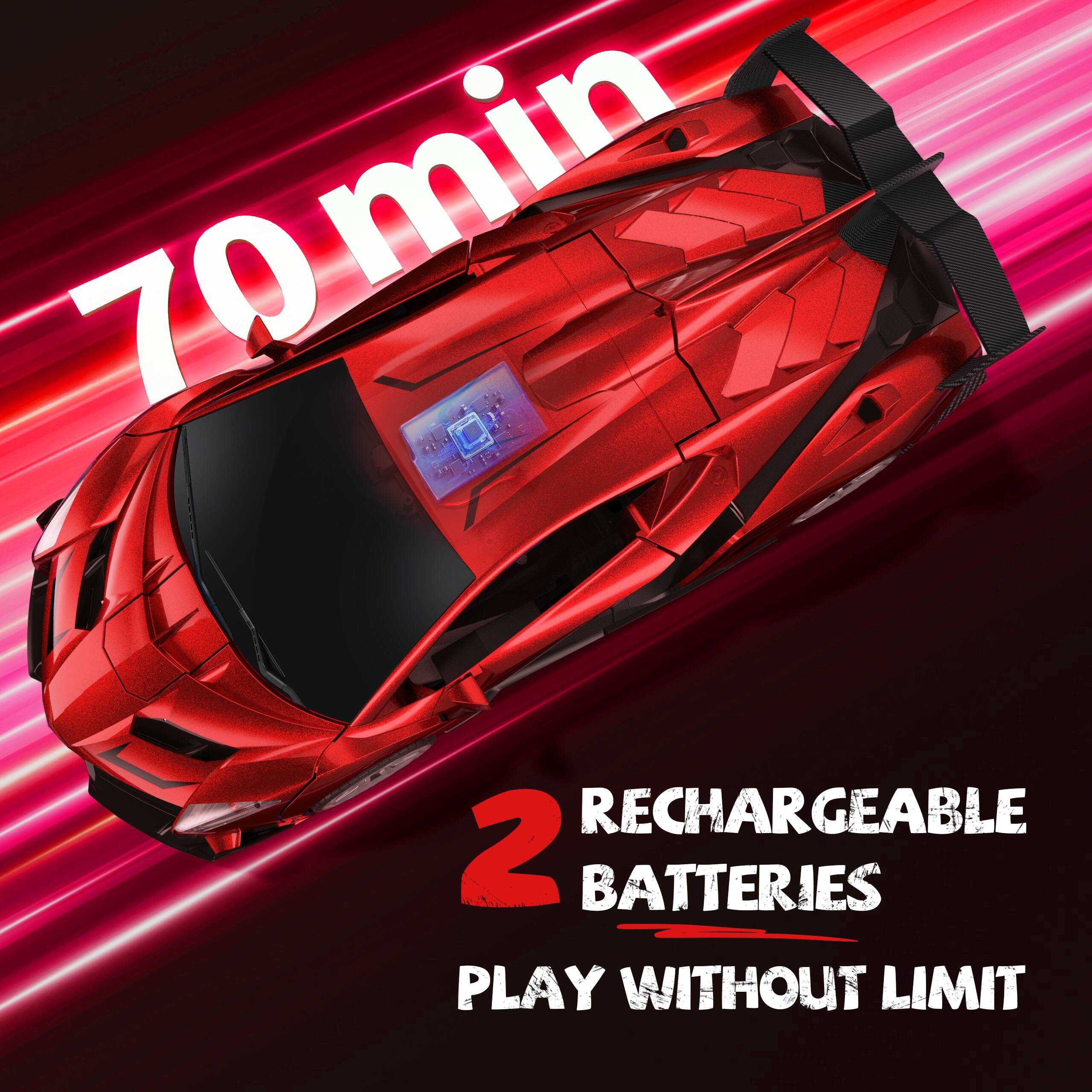70 min

2 RECHARGEABLE BATTERIES

PLAY WITHOUT LIMIT