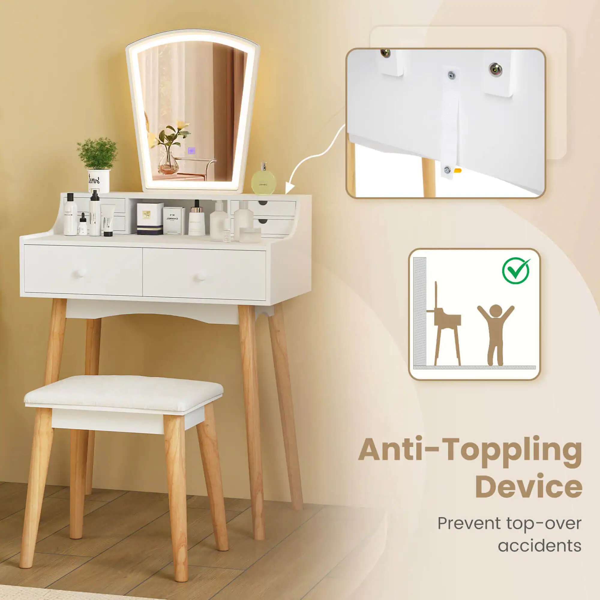 Anti-Toppling Device  
Prevent top-over accidents