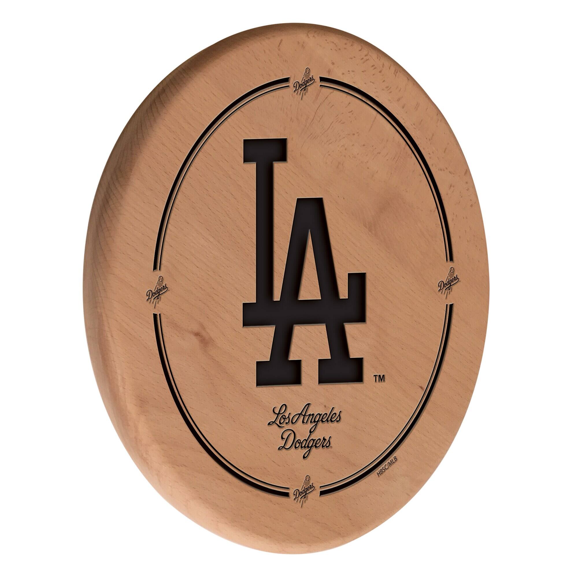 Natural Los Angeles Dodgers 13" Laser Engraved Solid Wood Sign