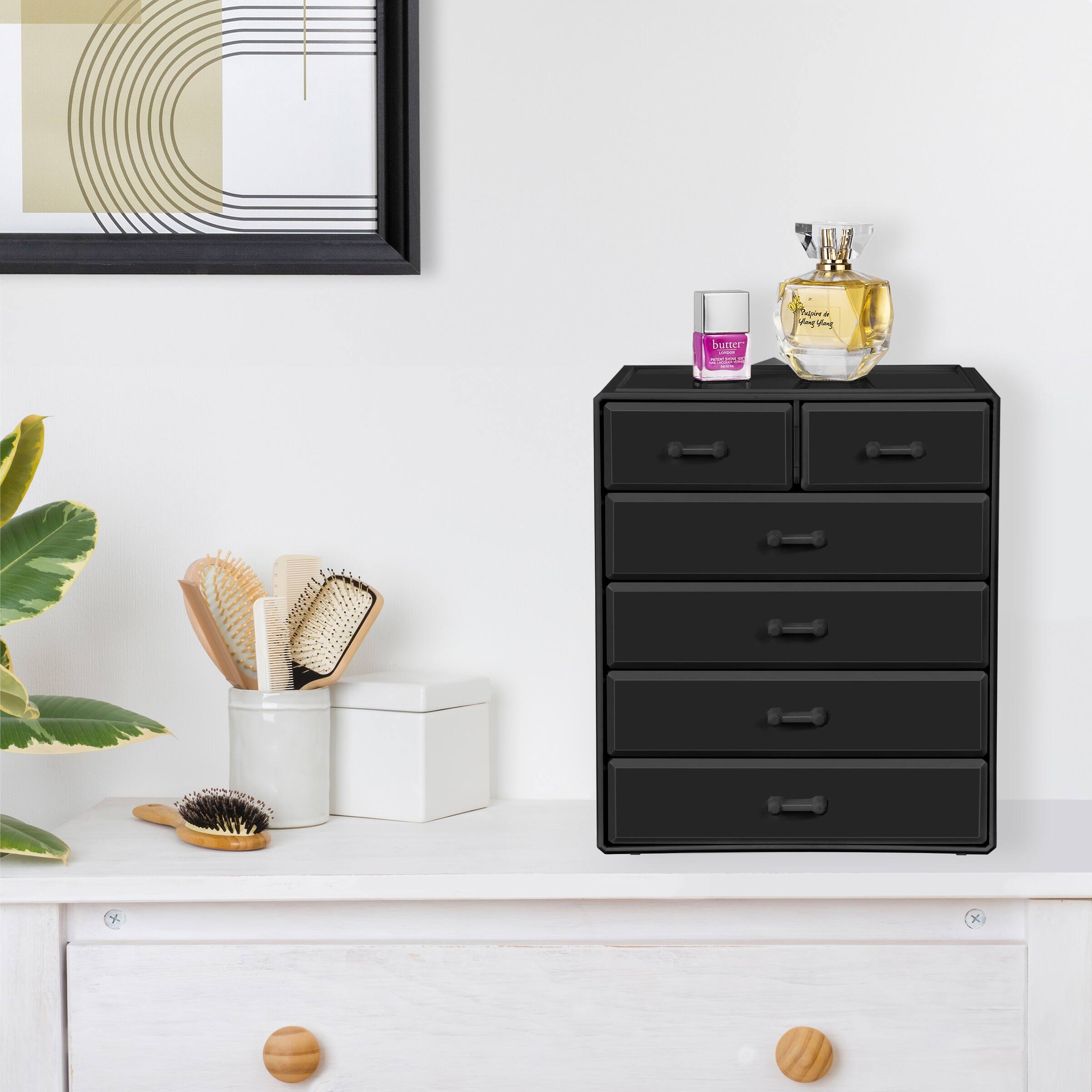 Alt View 1. Sorbus - Sorbus 6 Drawer Makeup Organizer Case (Black) - Black.