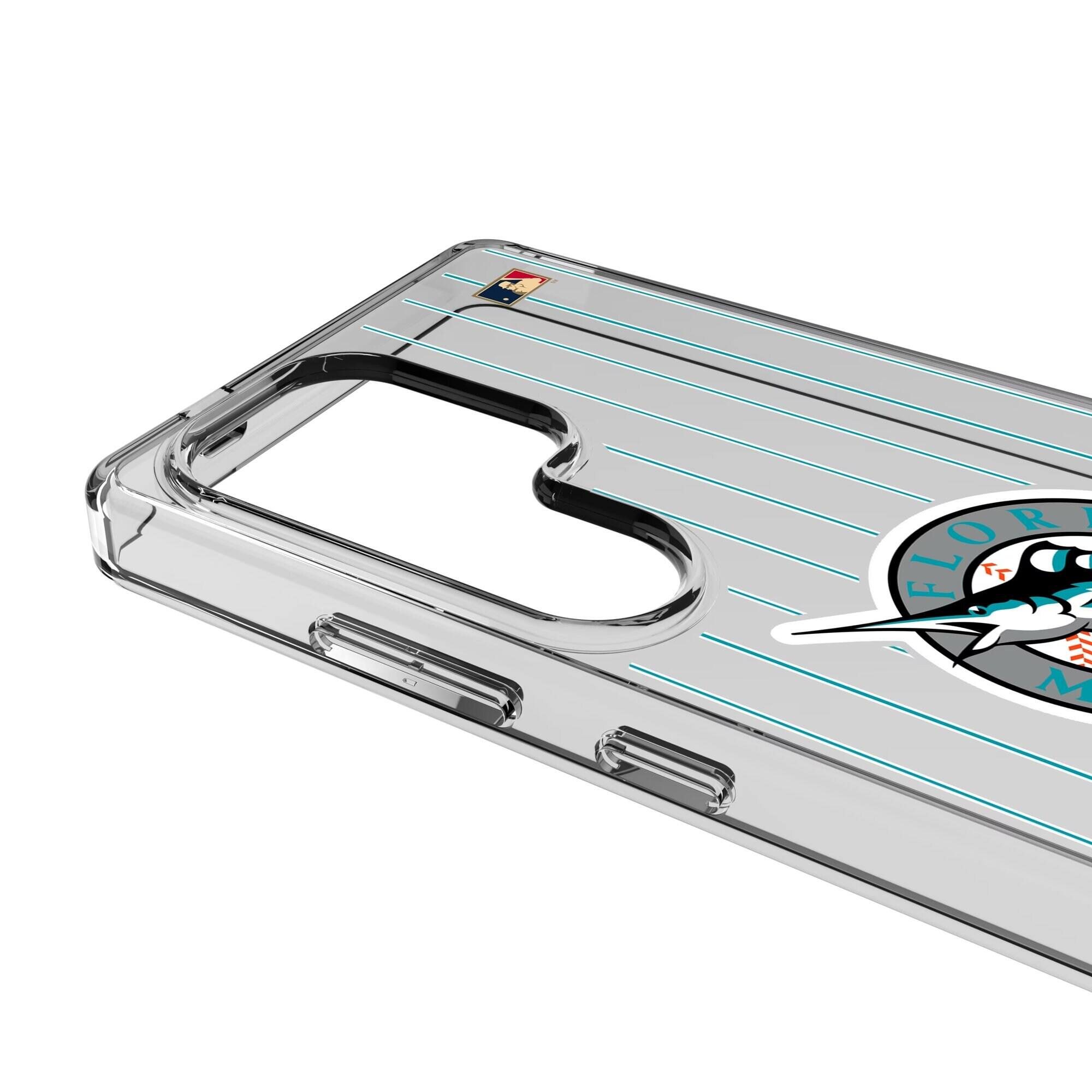 Alt View 2. Keyscaper - Florida Marlins Cooperstown Galaxy Clear Case - S25 Plus - Multicolor.