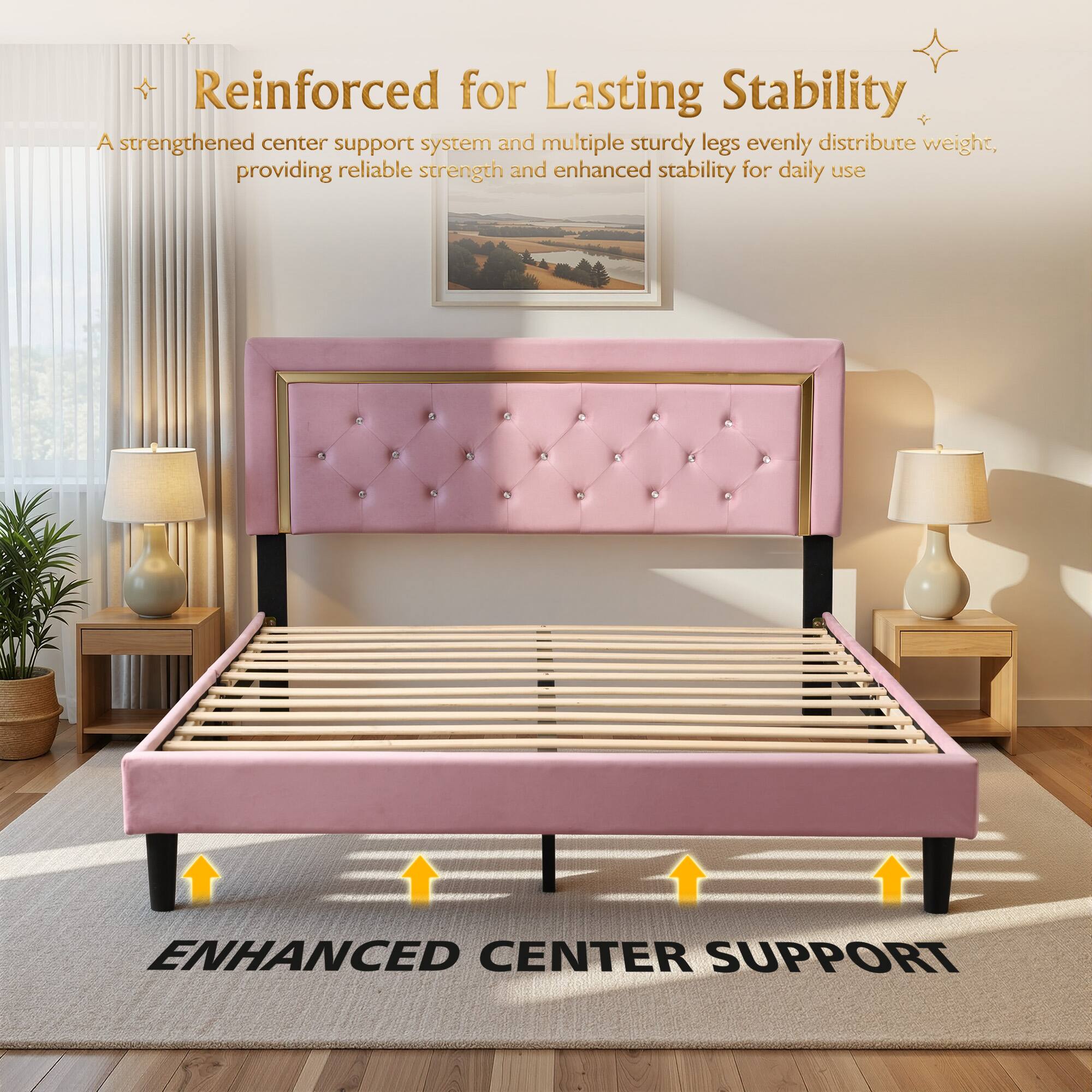 Reinforced for Lasting Stability

A strengthened center support system and multiple sturdy legs evenly distribute weight, providing reliable strength and enhanced stability for daily use

ENHANCED CENTER SUPPORT