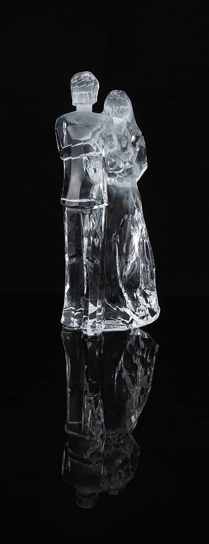 Alt View 2. Zeckos - Mom Dad And Child Family Clear Acrylic Statue - Clear.