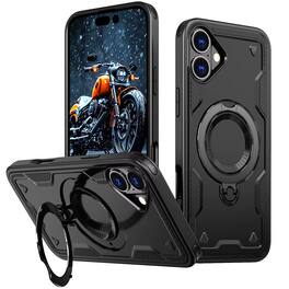 Reiko - 360 Degree Rotating Magnetic Versatile Stand Compatible With Iphone 16 Plus - Black