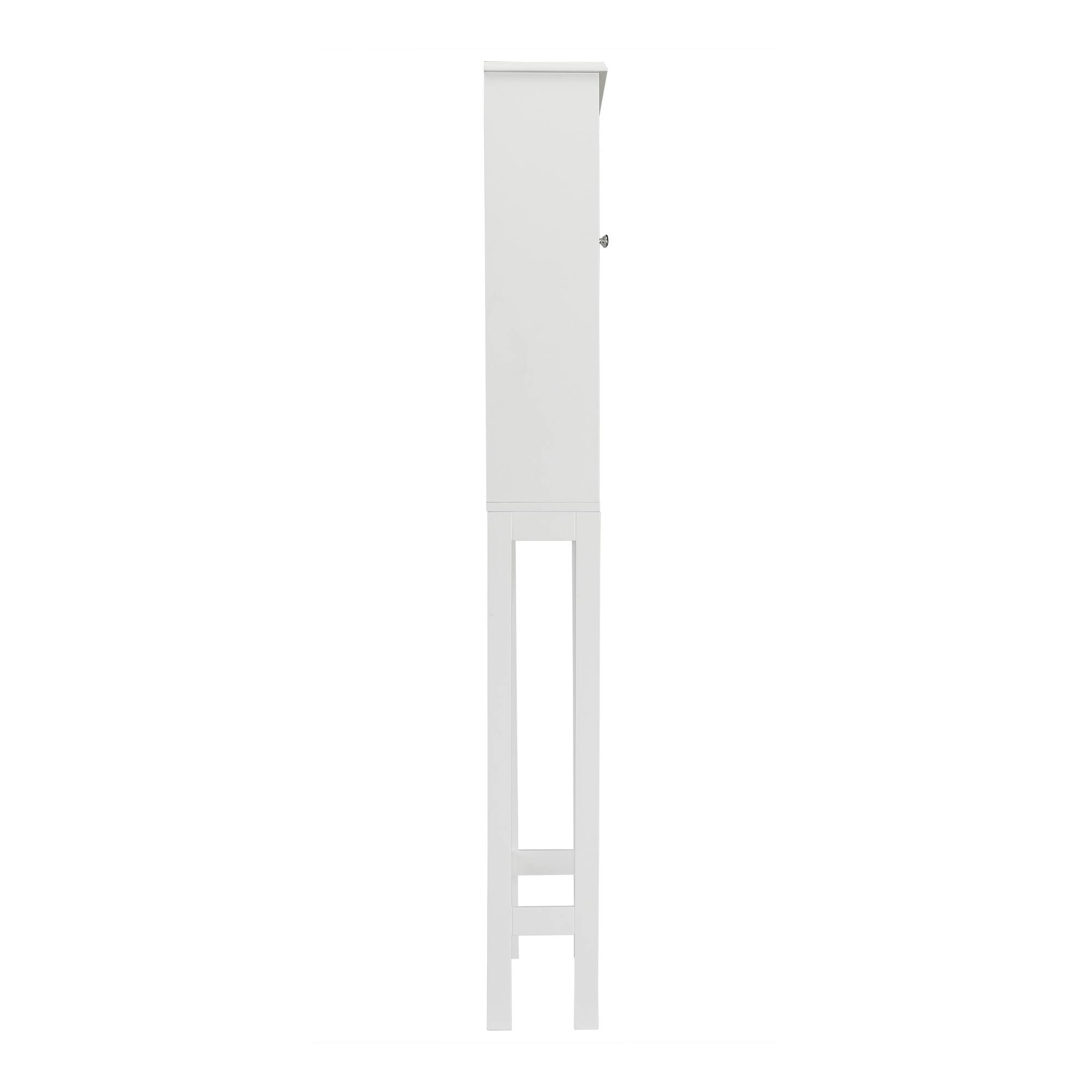 Back. Teamson Home - Louis Over-the-Toilet Cabinet with Fixed Exterior Shelf - White.