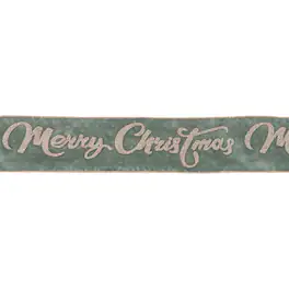 BreeBe - Glittered Merry Christmas Wired Ribbon 4" x 5 Yds - Green, Gold