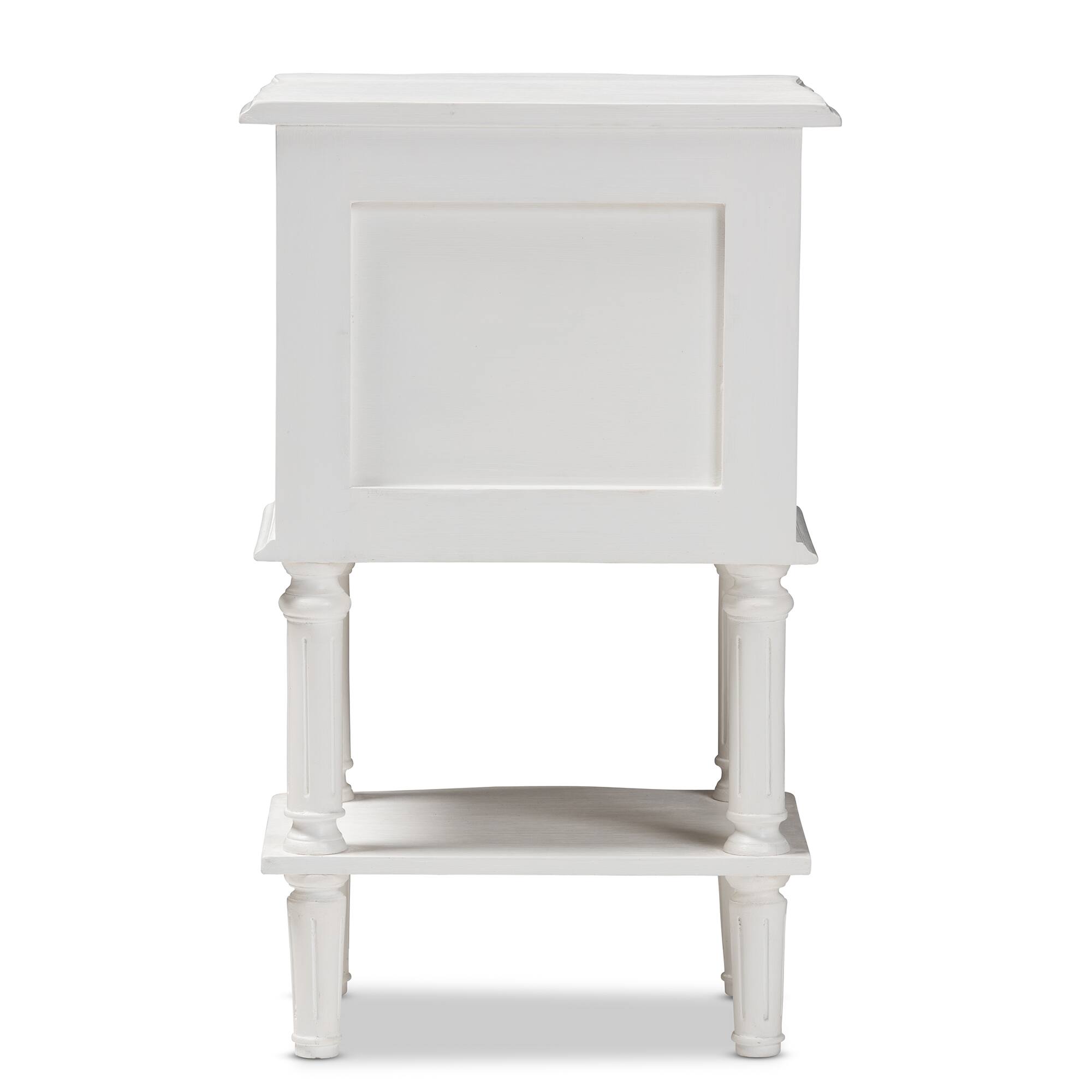 Alt View 1. Baxton Studio - Audrey Country Cottage Farmhouse Finished 2-Drawer Nightstand - White.