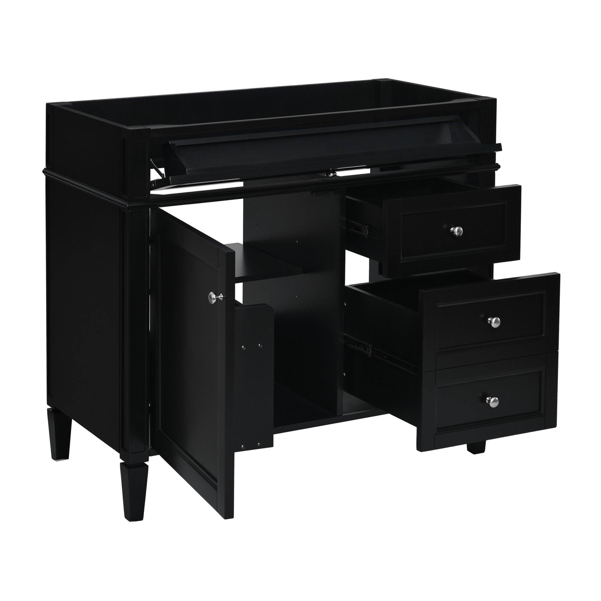 Alt View 1. Boyel Living - 36 Inch Modern Bathroom Vanity Cabinet Two Drawers Tip Out No Sink Black - Black.