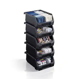 Sorbus - Small Open Front Stackable Clothing Storage Bin – Closet & Wardrobe Organizer - Black