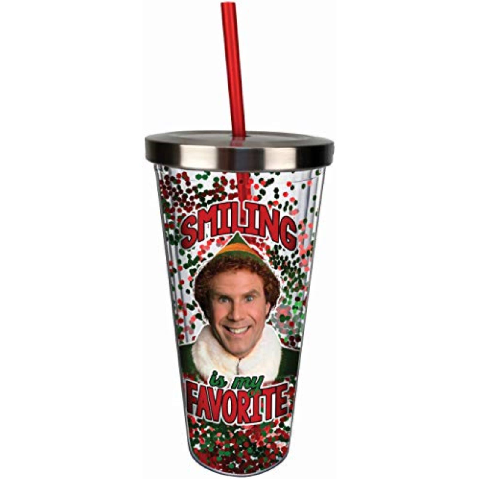 Spoontiques - Elf Smiling Is My Favorite Double Walled Insulated Acrylic Tumbler Glitter Cup with Straw 20 ounce - Multicolor price history on PriceWatchPro