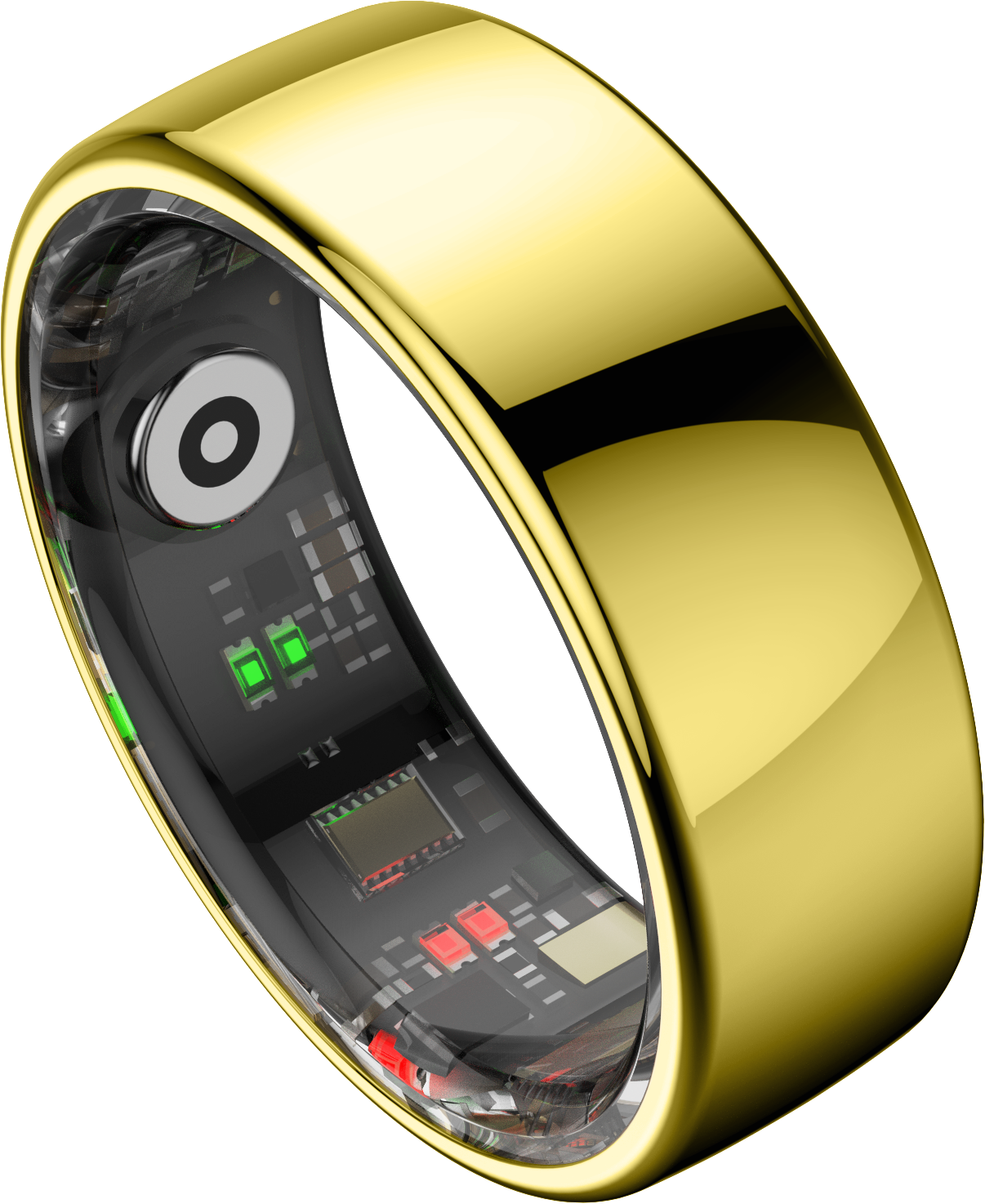 Alt View 1. IMIKI - Smart Ring – Waterproof Fitness Tracker w/ Health & Sleep Monitoring, Touch Function – Size Before You Buy – Size 8 - 24K Gold.