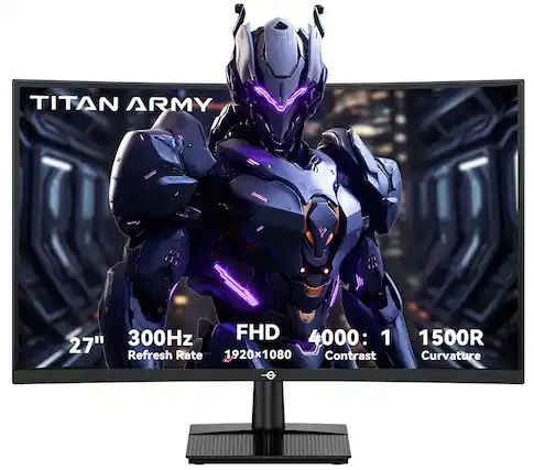 TITAN ARMY
27"
300Hz Refresh Rate
FHD 1920x1080
4000:1 Contrast
1500R Curvature