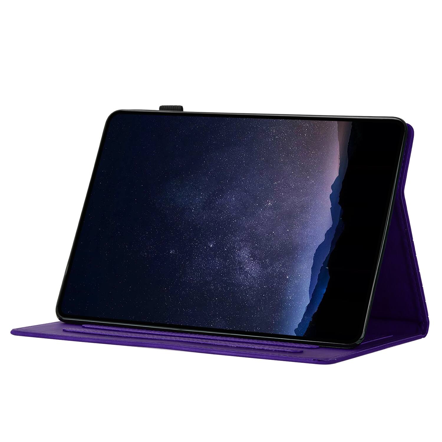 Alt View 4. Dteck - Embossed Folio Case for Apple iPad mini (A17 Pro) 2024 / iPad mini 7th/6th Gen,Faux Leather Card Slots Stand Cover - Purple.