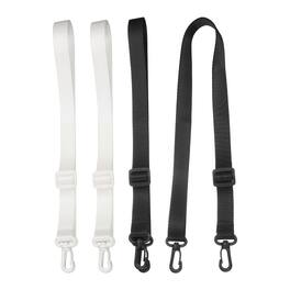 Unique Bargains - Polyester Water Bottle Holder Lanyard, Adjustable Sling Strap for Outdoor Camping Walking - Black/White