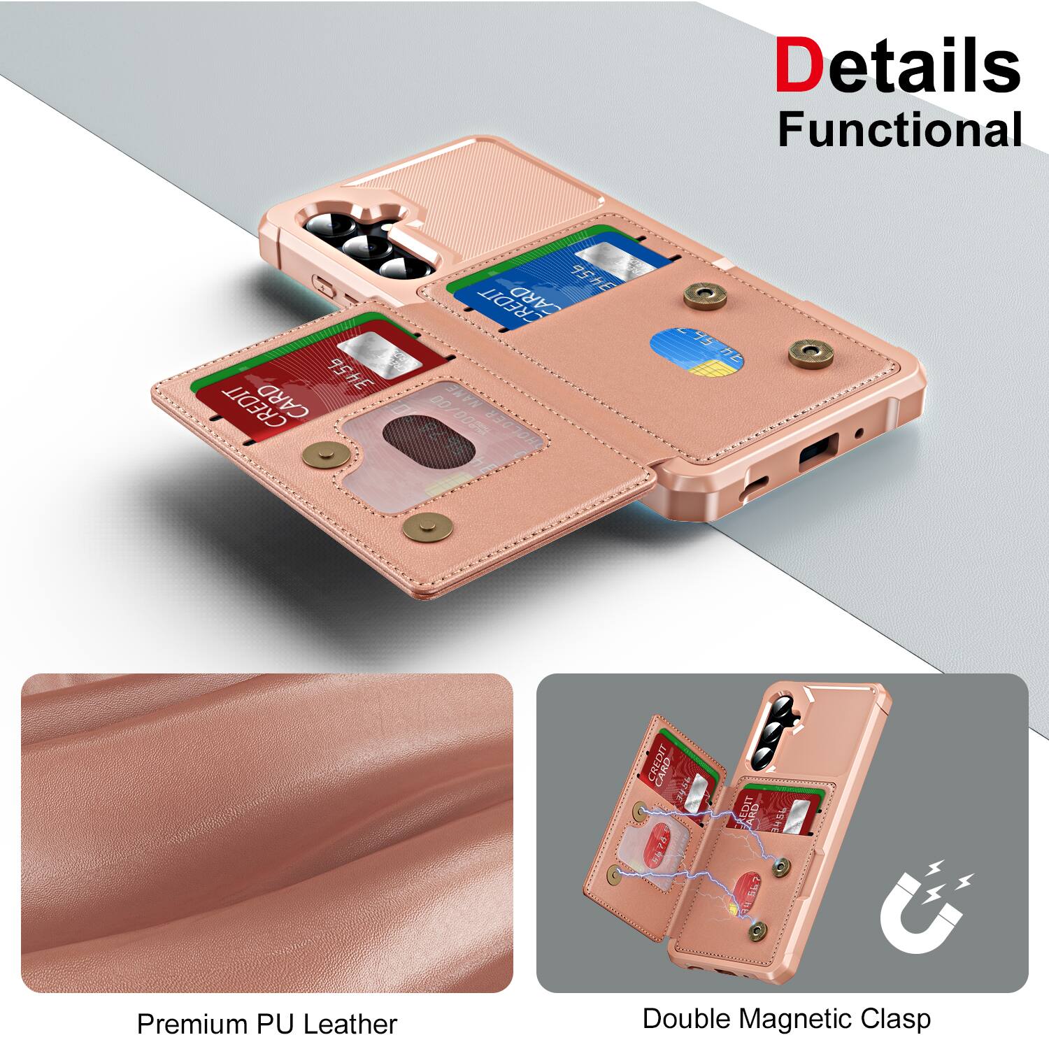 Details Functional

3456 CREDIT CARD
CARD 95HE CREDIT 00/00 NAME HOLDER
95 he

Premium PU Leather

CREDIT CARD 3456 5478

Double Magnetic Clasp