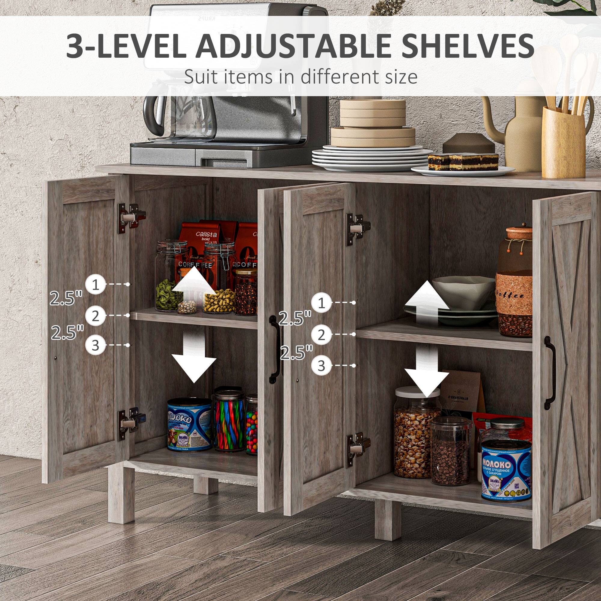 3-LEVEL ADJUSTABLE SHELVES  
Suit items in different size  

1. 2.50  
2. 2.50  
3. 2.50  

1. 2.50  
2. 2.50  
3. 2.50
