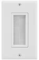 Front. Fosmon - 1 Gang Brush Wall Plate, Ethernet Wall Plate Cover, Cable Pass Through Wall Plate for Speaker Coaxial HDMI Cable - White.