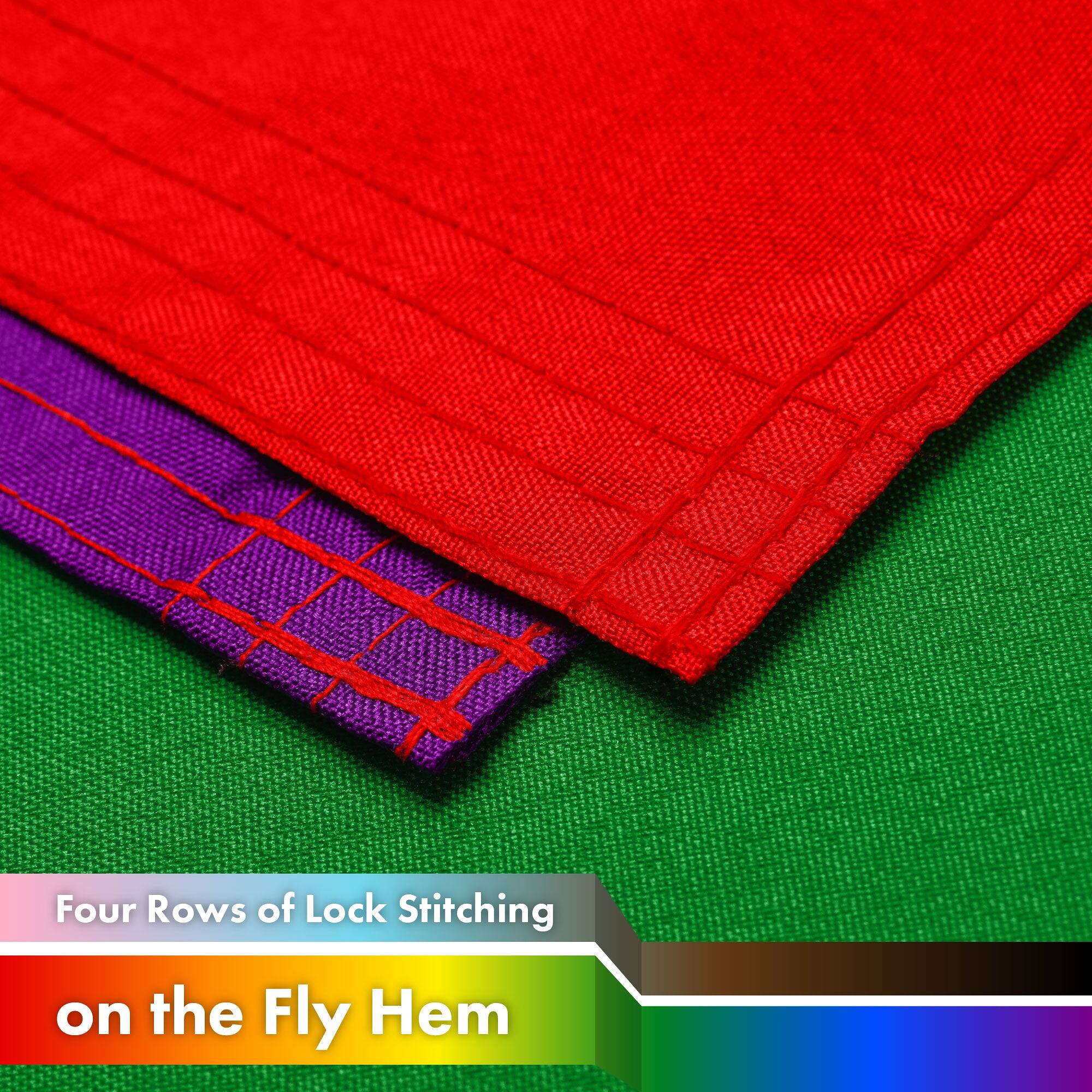 Four Rows of Lock Stitching on the Fly Hem