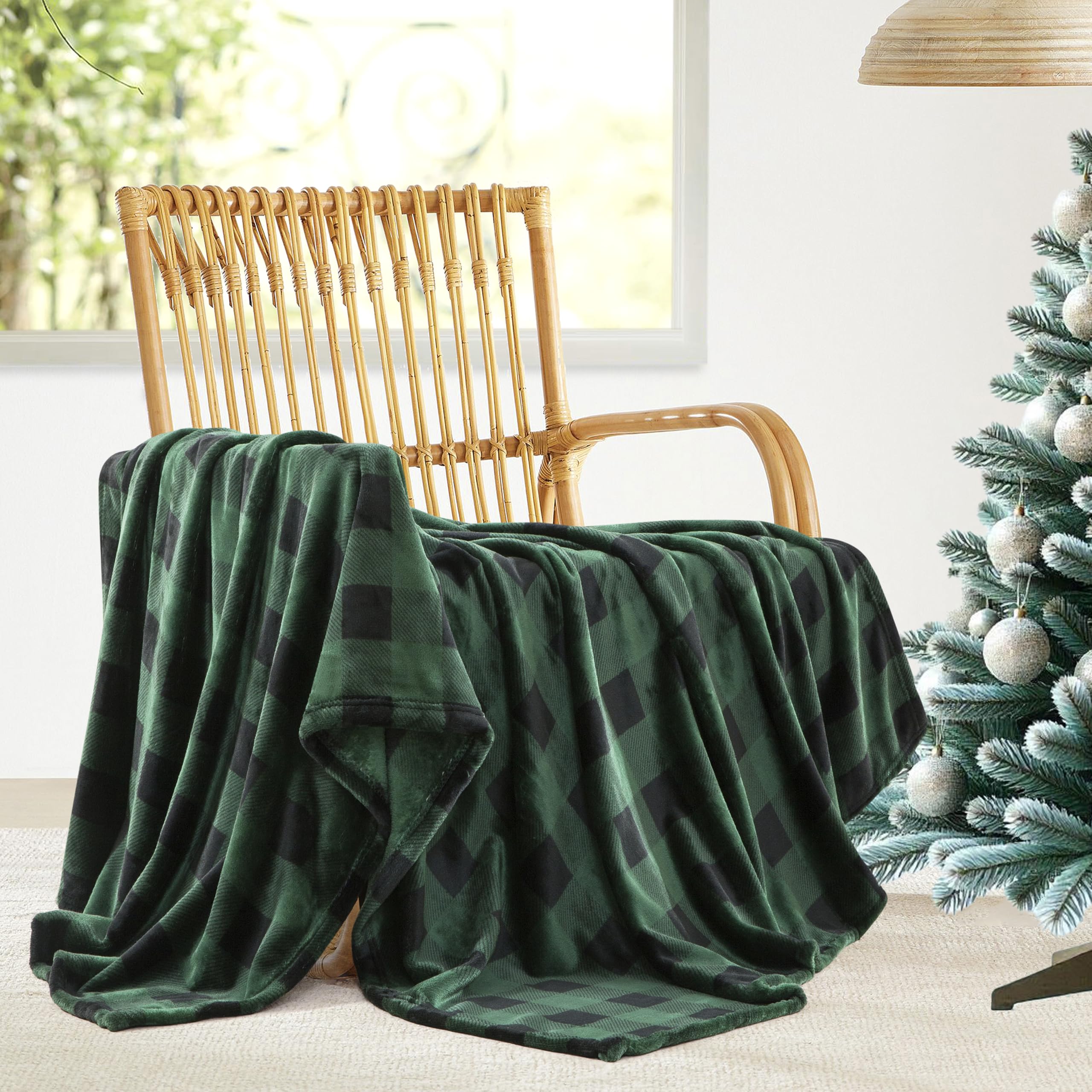 Alt View 2. Refined Abode Design - Touch Ultra Plush Christmas Holiday Plaid Fleece Throw blanket inch 100 Polyester HIGH QUALITY AND DURABLE - Plaid 50" x 60".