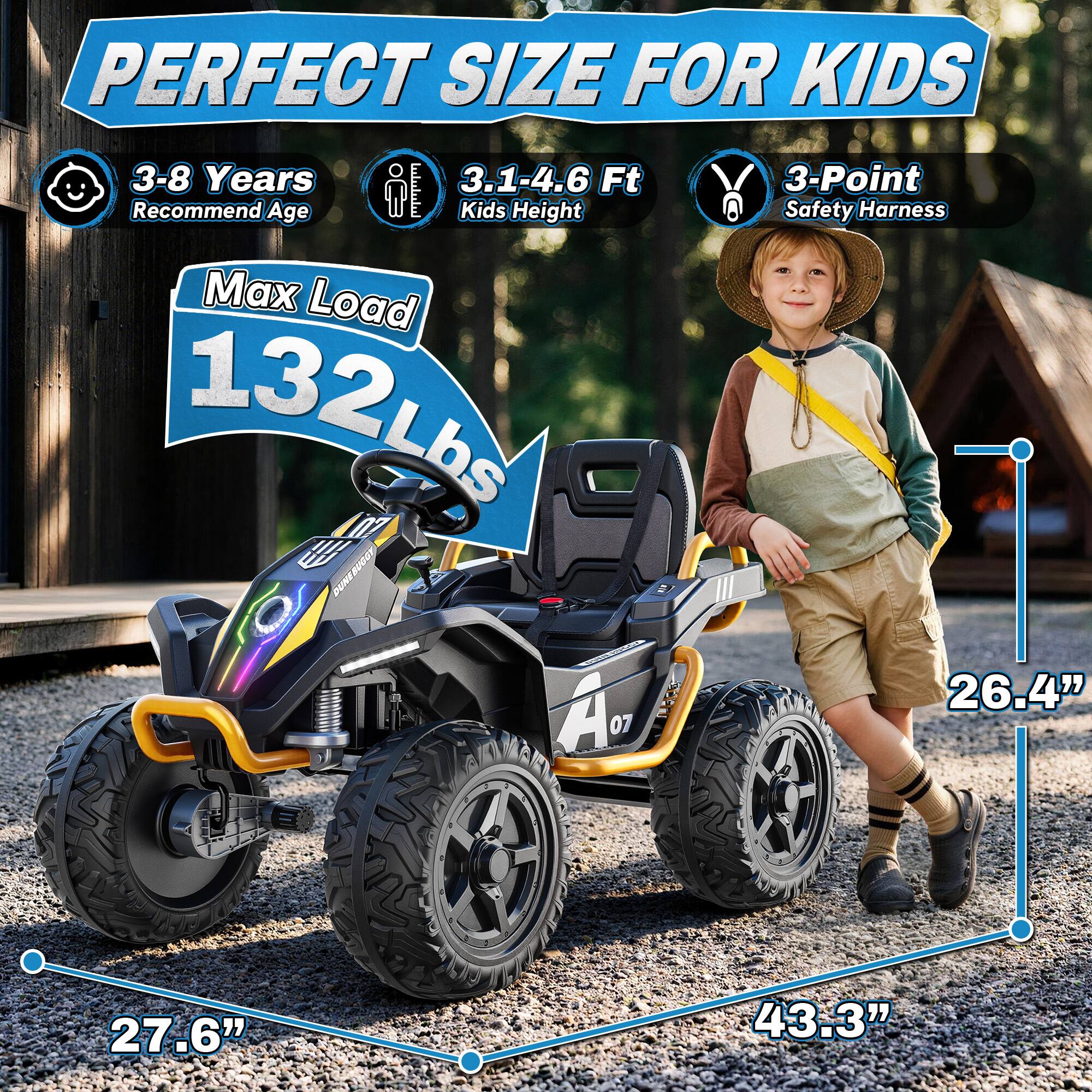 ANPABO 24V Kids Electric ATV – Ride On with Remote Control, 2WD/4WD ...
