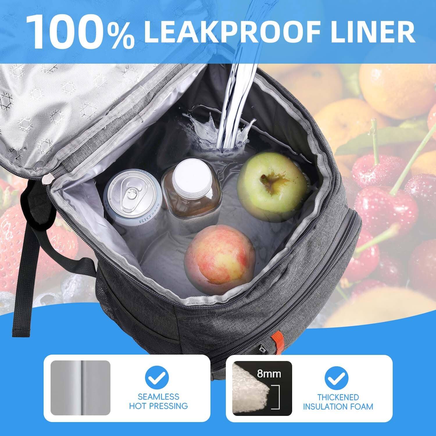 Alt View 2. Live At Space - Camping Cooler Backpack 25 Cans  Leak Proof Insulated Thermal Bag Beach Travel Picnic Lunch For Men Women - 1-grey.