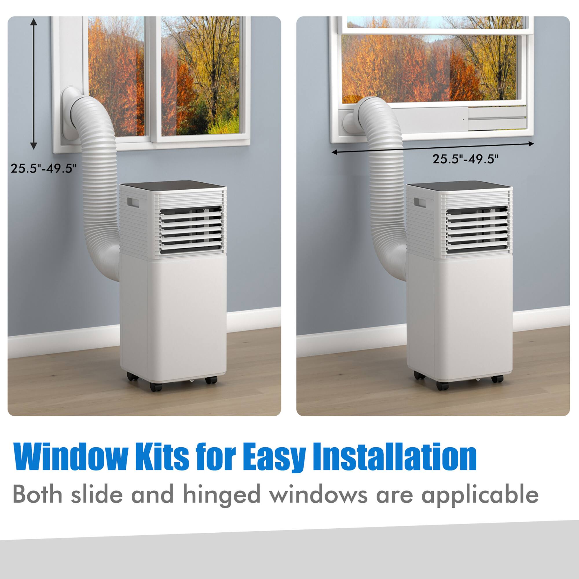 Window Kits for Easy Installation Both slide and hinged windows are applicable.