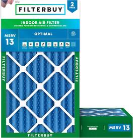 Filterbuy - 12x30x4 MERV 13 Smoke & Allergy Defense, Electrostatic Pleated HVAC AC Furnace Air Filters Replacement (2-Pack) - Blue