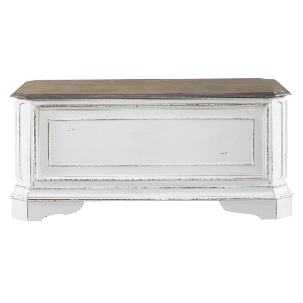 Angle. Liberty Furniture Industries - Magnolia Manor Storage Trunk in Antique White - White.