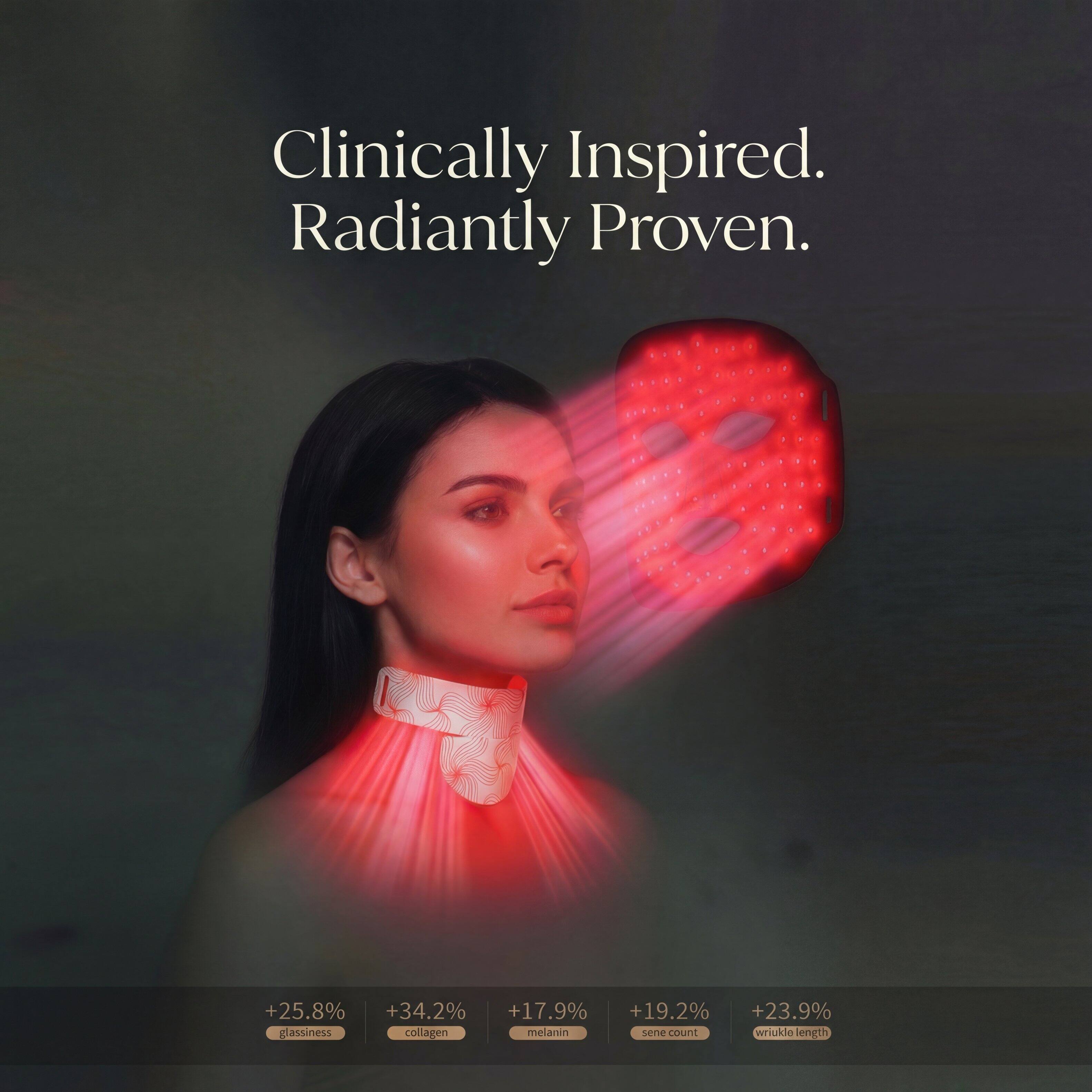 Clinically Inspired. Radiantly Proven.

+25.8% glassiness  
+34.2% collagen  
+17.9% melanin  
+19.2% sebaceous count  
+23.9% wrinkle length