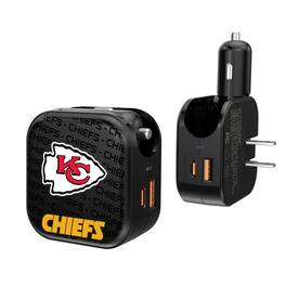 Keyscaper - Kansas City Chiefs Team Logo Dual Port USB Car & Home Charger - Multicolor