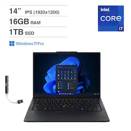 Lenovo - ThinkPad E14 G5 Laptop 14.0 WUXGA Display (Intel i7-1355U, 16GB DDR4, 1TB M.2 PCIe SSD, Win 11 Pro) - Black